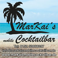 Markai´s mobile Cocktailbar macht Ihre Feier ob Firmen, Messen, Hochzeiten, Geburtstage oder sonstige Events unvergessen.