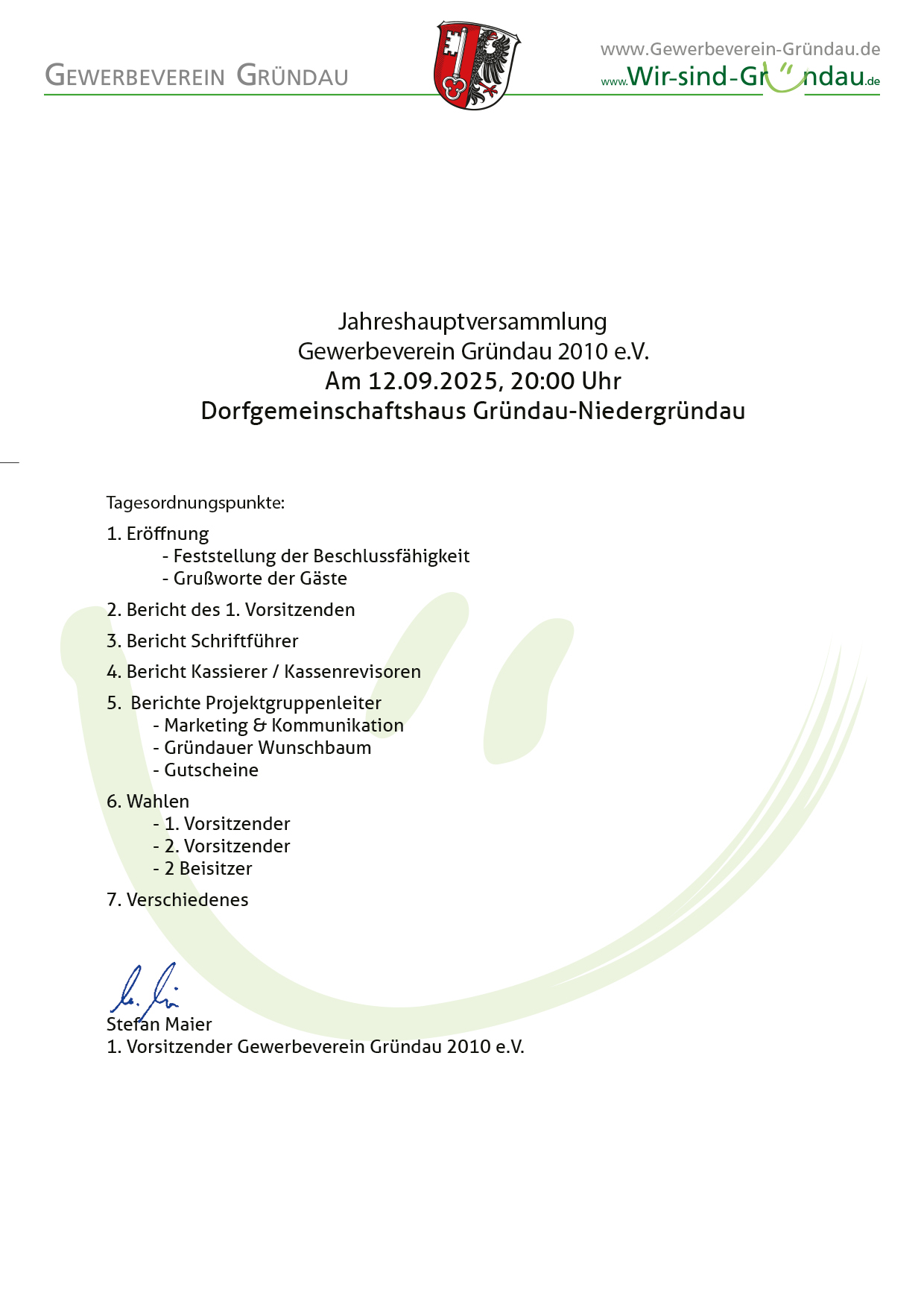 einladung jhv 2025 agenda